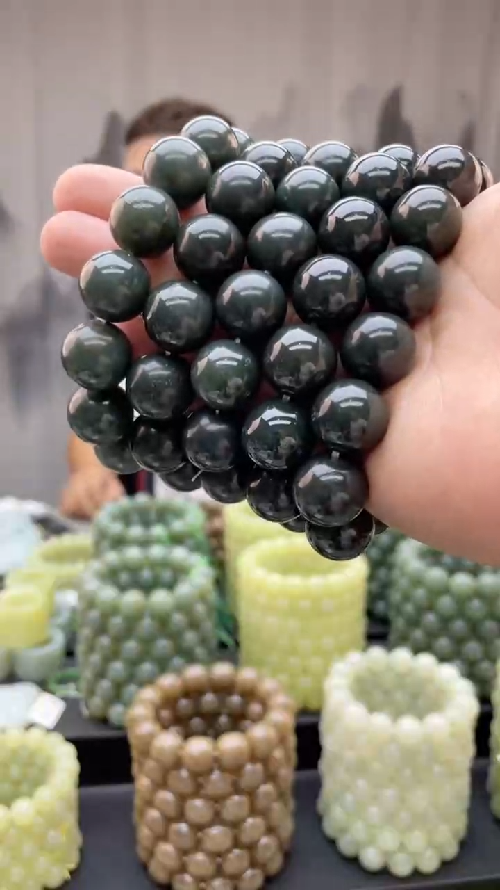 颈饰未镶嵌和田玉多样性发货拍一发一卡16深蓝圆珠