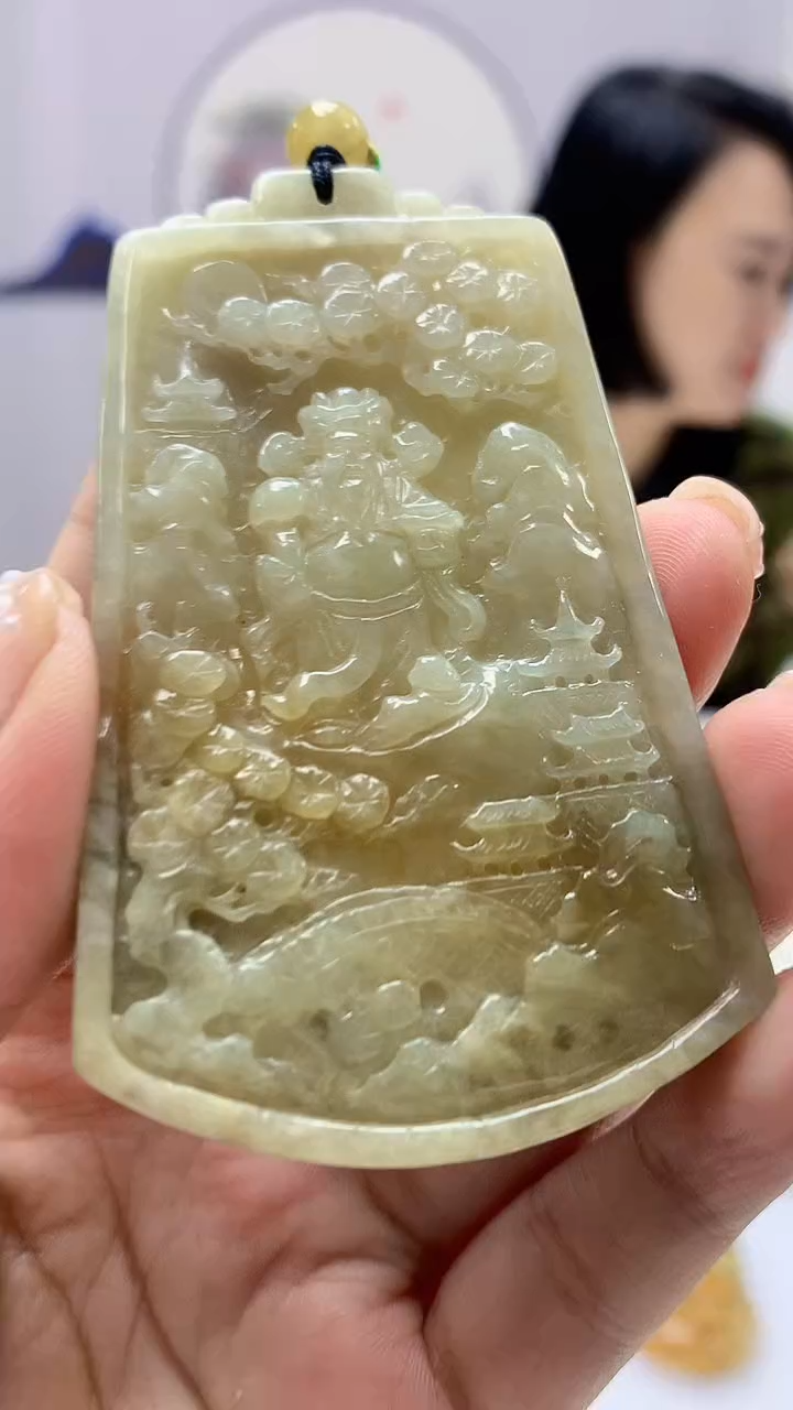 【闪购商品】定制翡翠未镶嵌3123ms-毛货挂件58