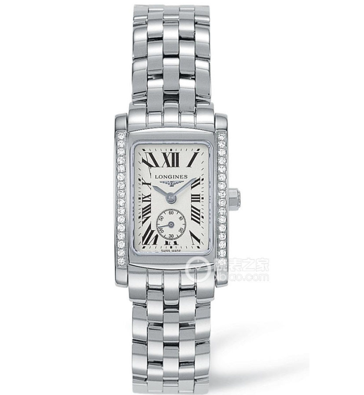 未使用 Longines/浪琴 黛绰维纳罗马刻度满钻石英/24mm公价23400