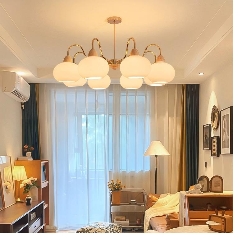 【坤德】2025新款客厅吊灯法式柿子中古风餐厅灯具复古原木风卧室灯