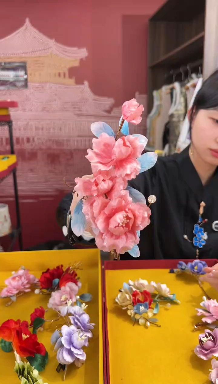 【闪购商品】刺绣非遗绒花（发饰）