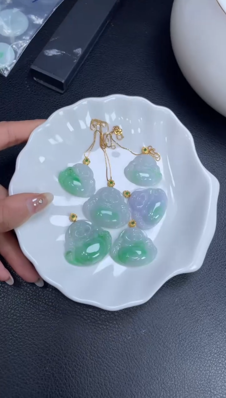 【闪购商品】翡翠吊坠(赠链)18K金镶嵌W001-XJGJ24多样性发一