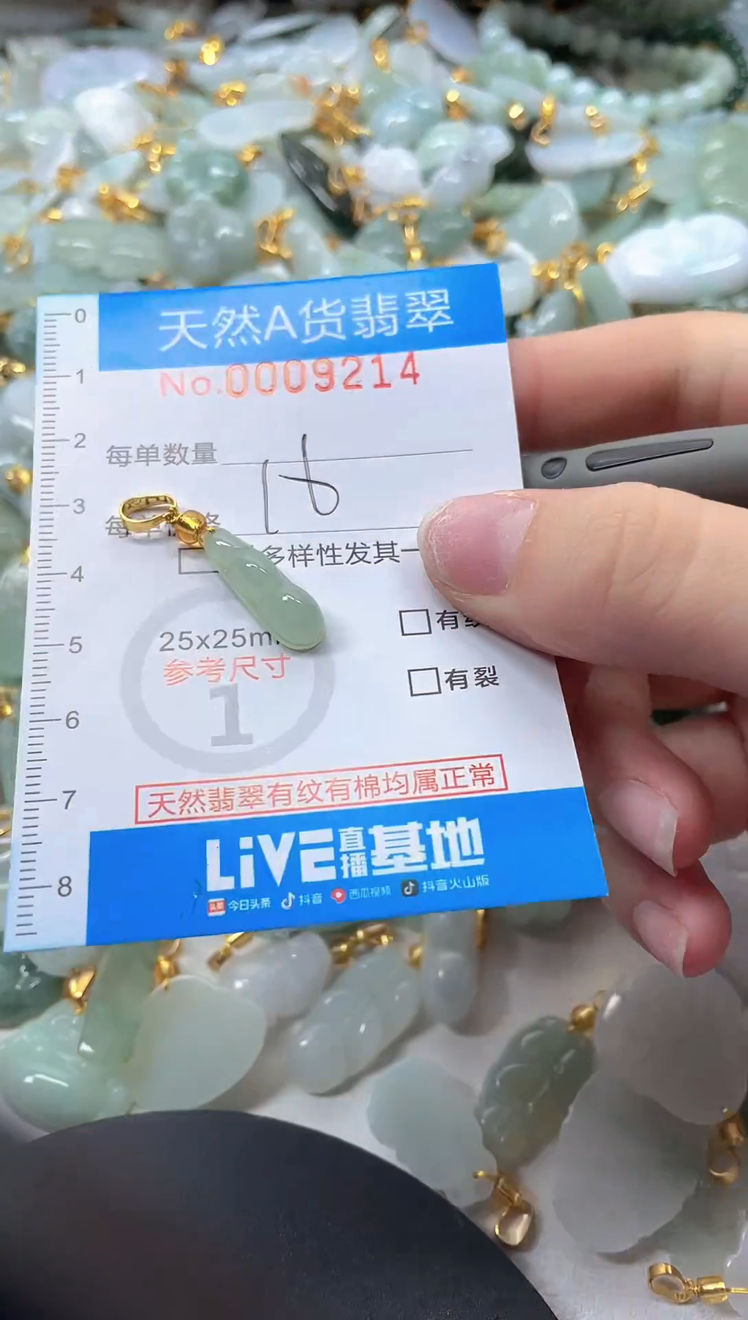 颈饰未镶嵌翡翠净货挂件-9214