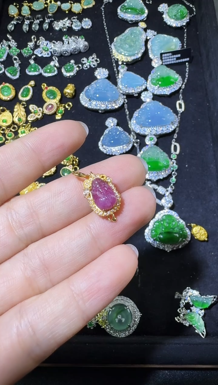 【闪购商品】翡翠吊坠(不含链)银S925镶嵌貔貅