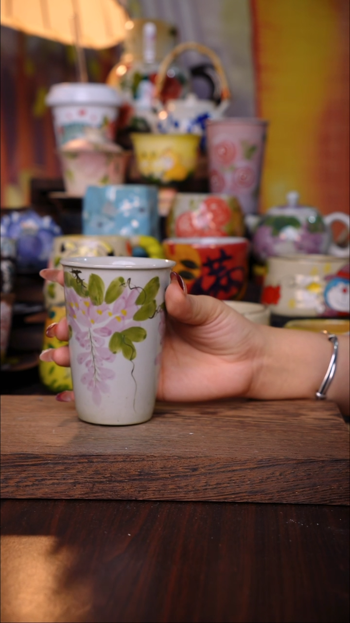 杯子陶泥垚手作 景德镇手工手绘陶瓷器物