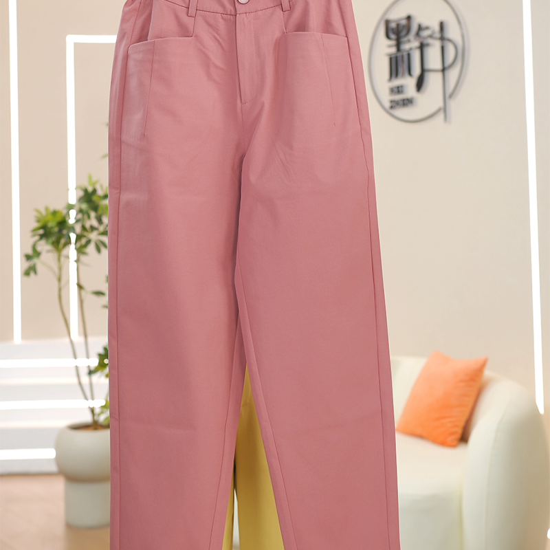 [超汰棉]九分裤夏季薄款宽松高腰弹力休闲百搭显瘦镰刀裤-2519