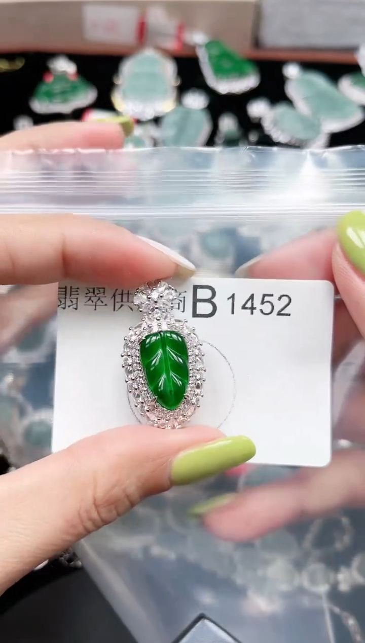 【闪购商品】翡翠颈饰未镶嵌赠皮绳1452