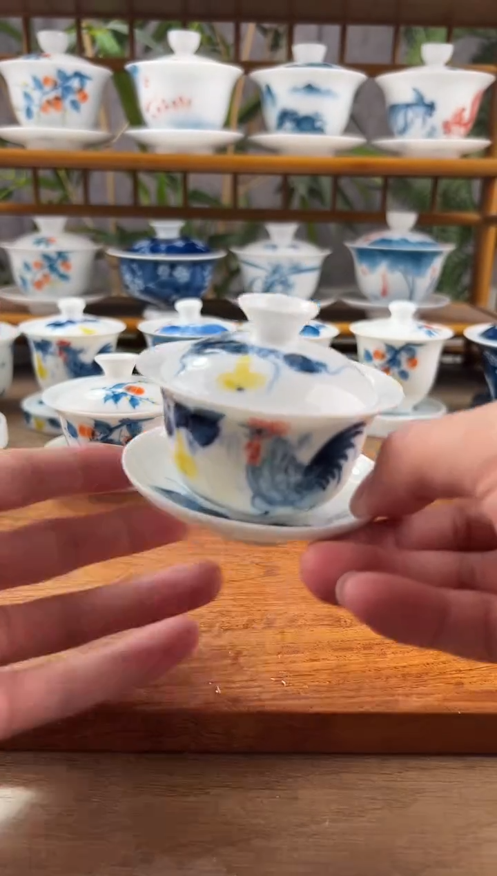 【闪购商品】微瑕公鸡80ml三才盖碗