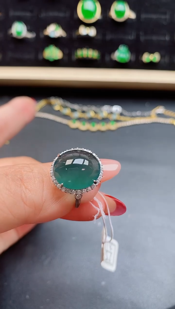 【闪购商品】翡翠戒指银S925镶嵌055050