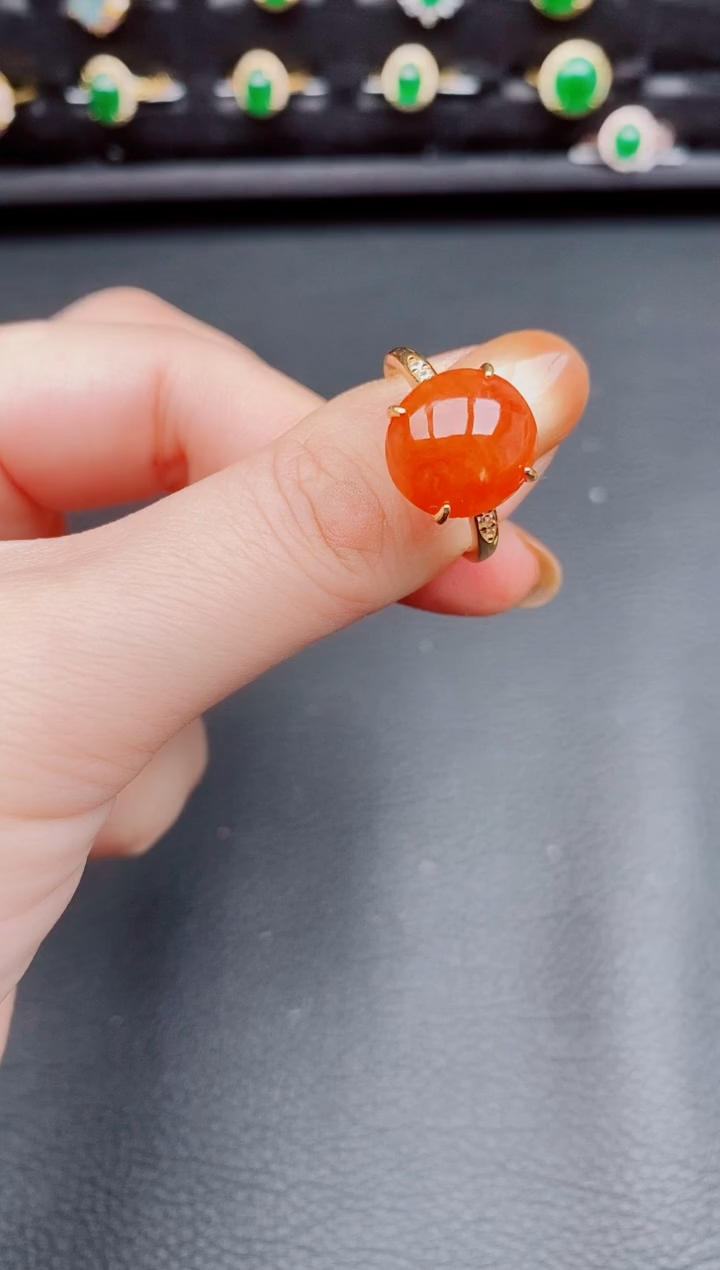【闪购商品】翡翠戒指银S925镶嵌天然a货翡翠120