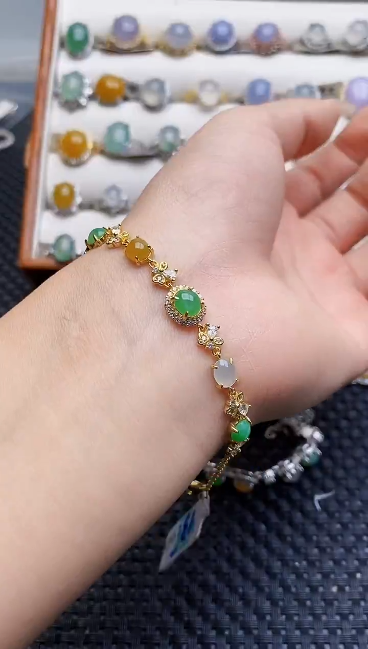 银S925镶嵌戒指翡翠3388