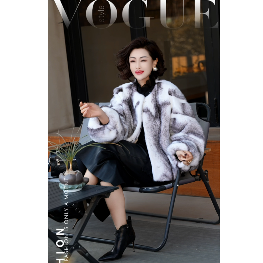 【渣渣严选黑十字水貂】水貂外套 时尚新品舒适女款水貂TX6005