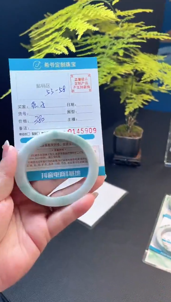 未镶嵌手镯定制翡翠燕*?53-58