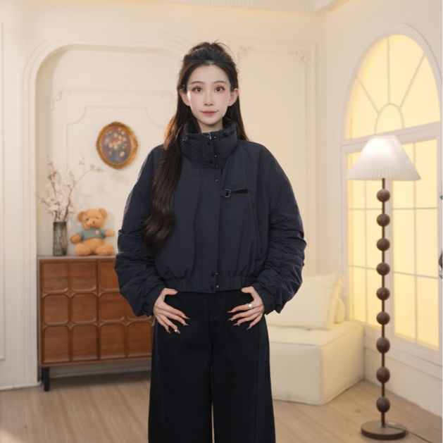Basic House/百家好2025冬季新款运动休闲立领羽绒外套女YDP82
