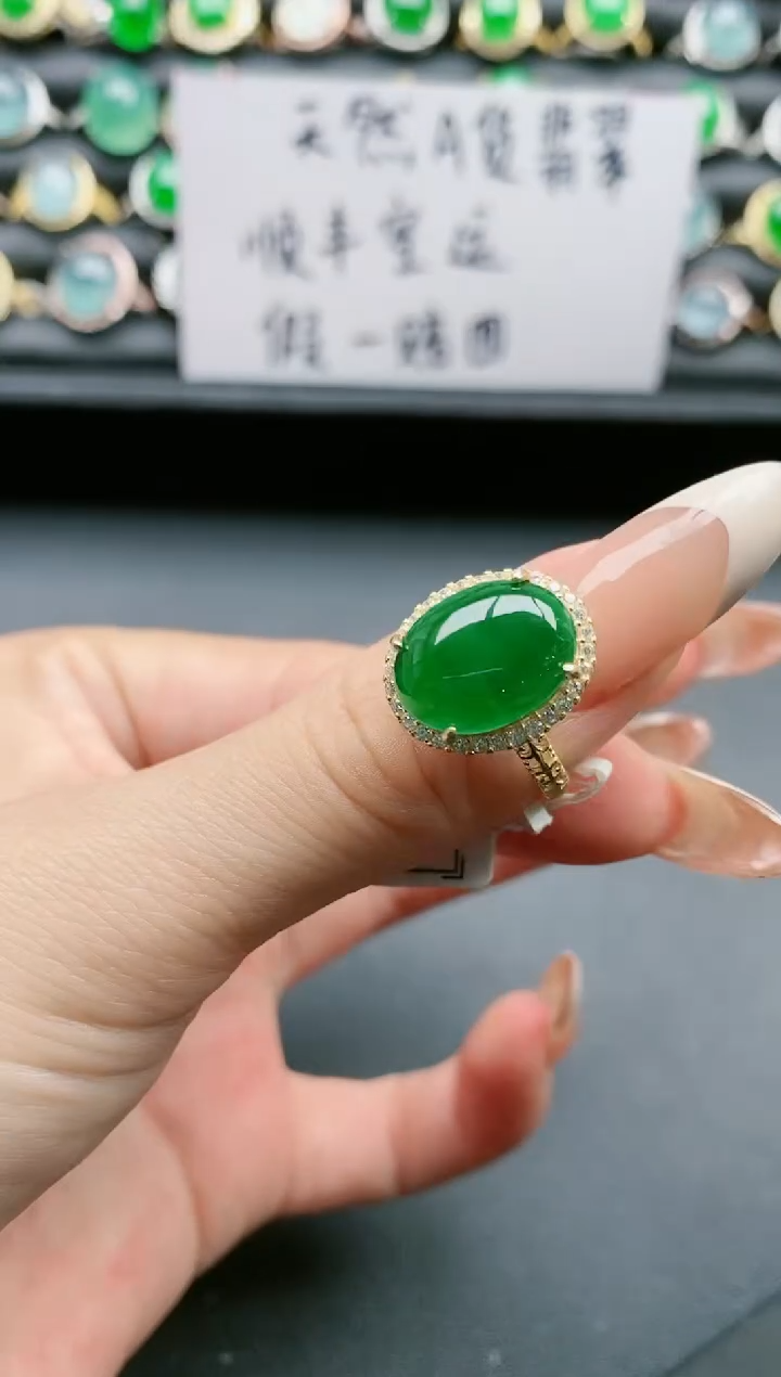【闪购商品】翡翠戒指银S925镶嵌11111