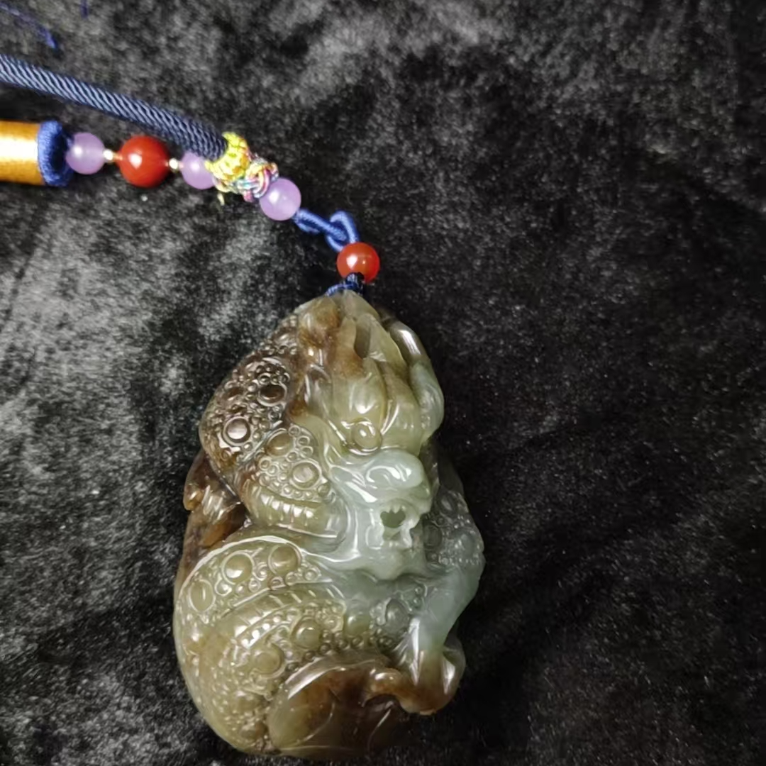 和田玉------龙形手把1354