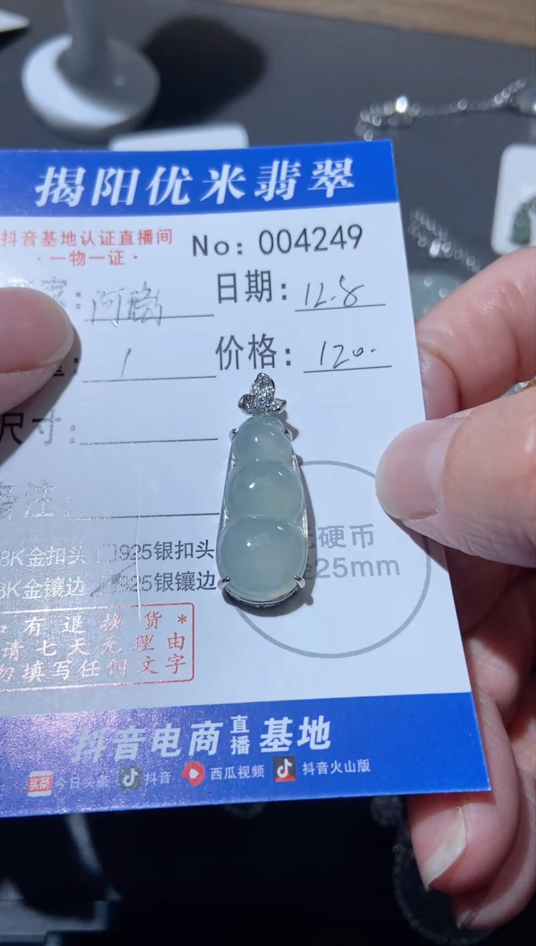 颈饰银S925镶嵌翡翠阿* 银S925镶嵌