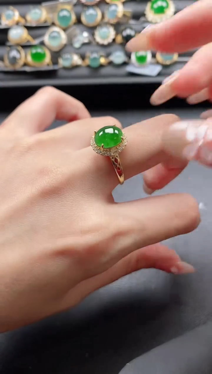 【闪购商品】翡翠戒指银S925镶嵌1111