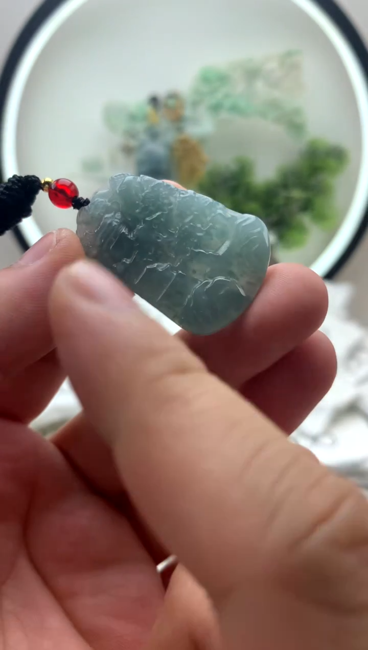 颈饰未镶嵌翡翠小山水