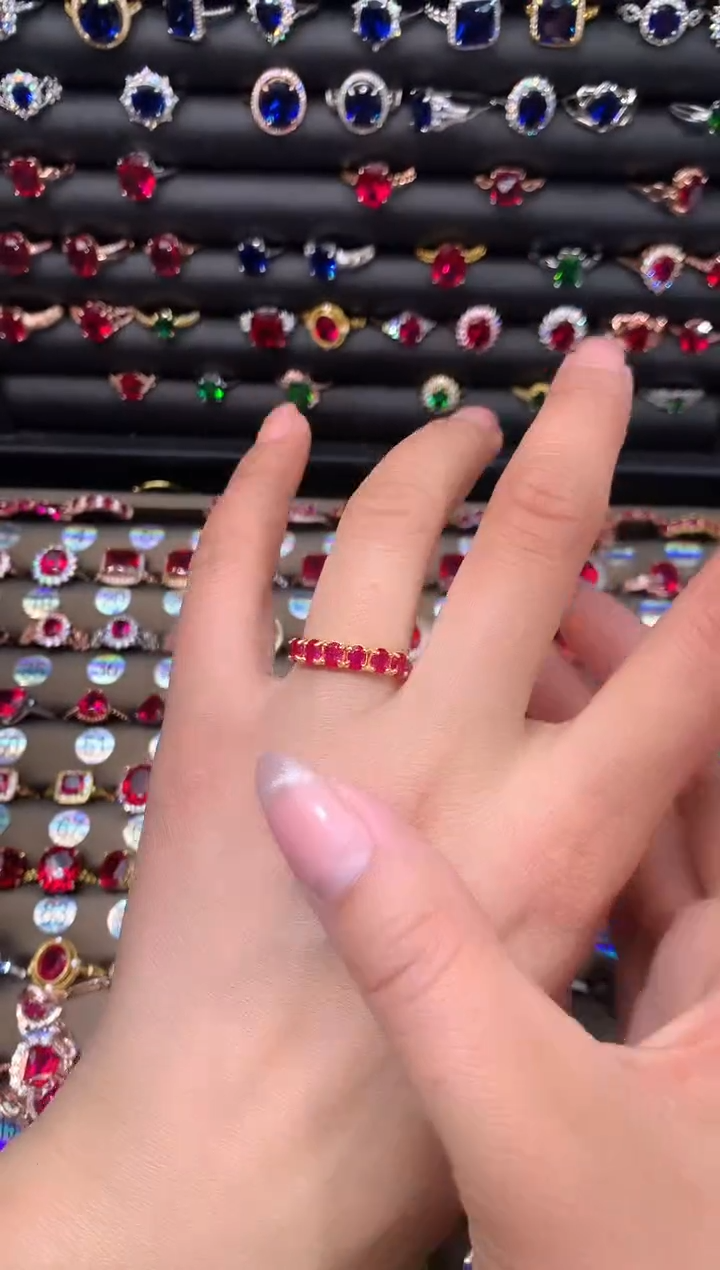 【闪购商品】红宝石戒指银S925镶嵌金