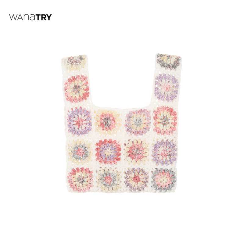 莫兰迪色系花花钩针手工包包