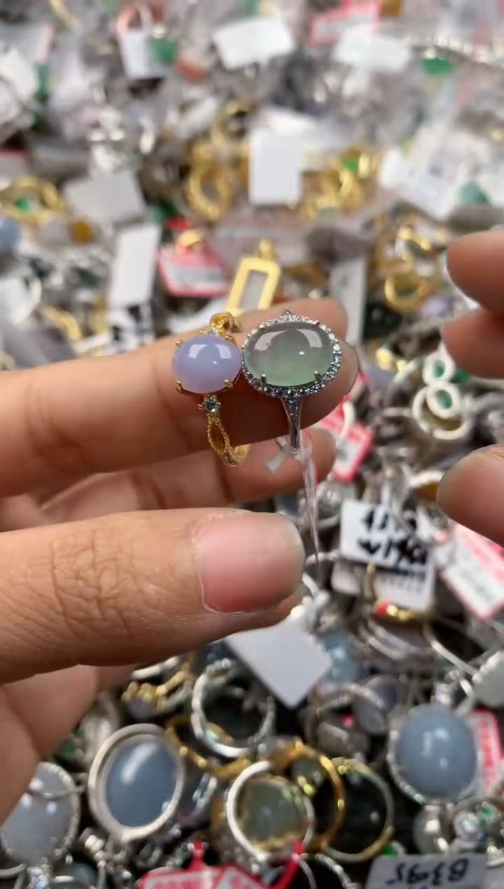 银S925镶嵌戒指翡翠888---3