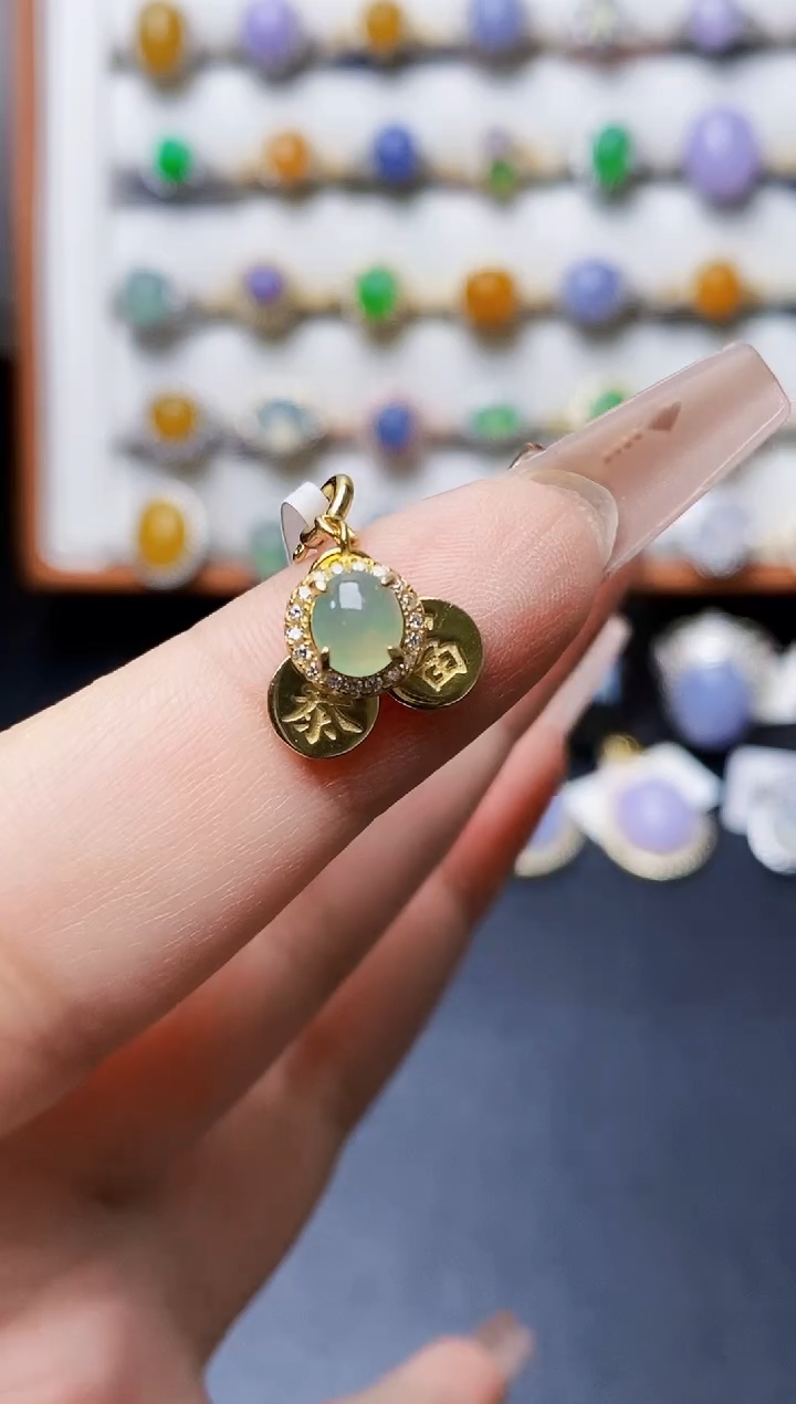 银S925镶嵌戒指翡翠1327