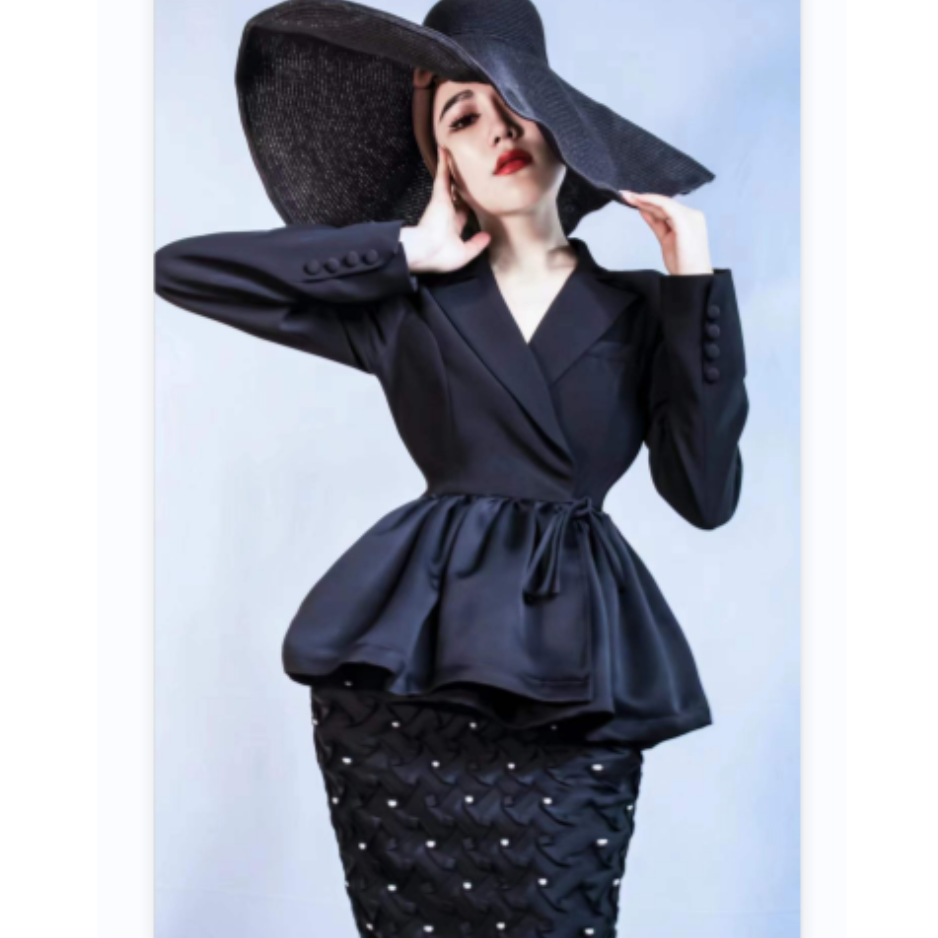 【星姐推荐】星原创高级定制黑色赫本风气质名媛收腰设计师款上衣