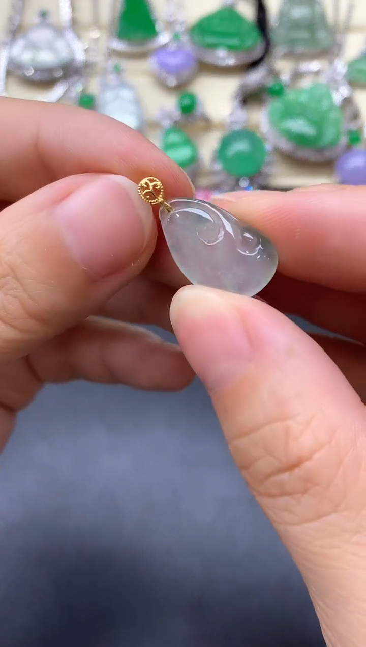 颈饰18K金镶嵌翡翠231-中国好珍宝