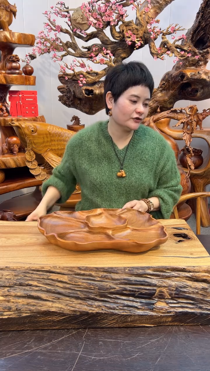 木实木手工分格果盘