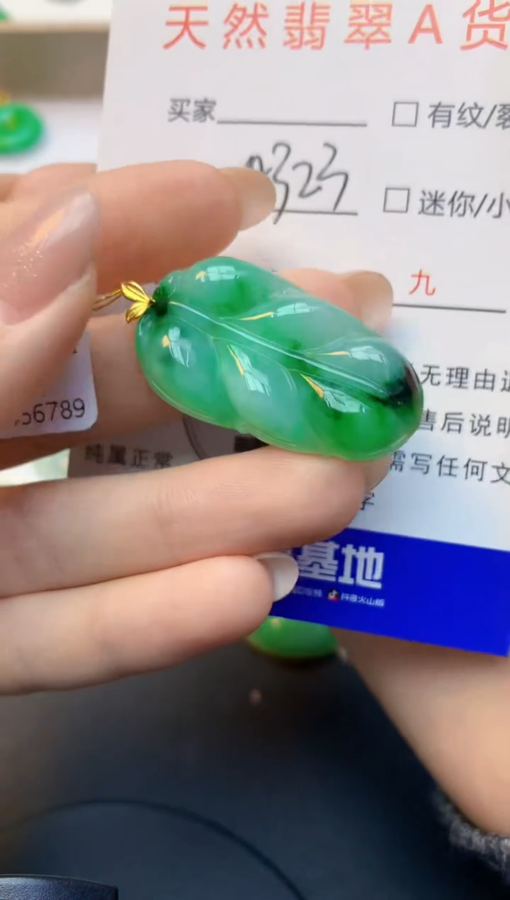 颈饰18K金镶嵌翡翠天然A货缅甸翡翠百元以上9元证书费自理