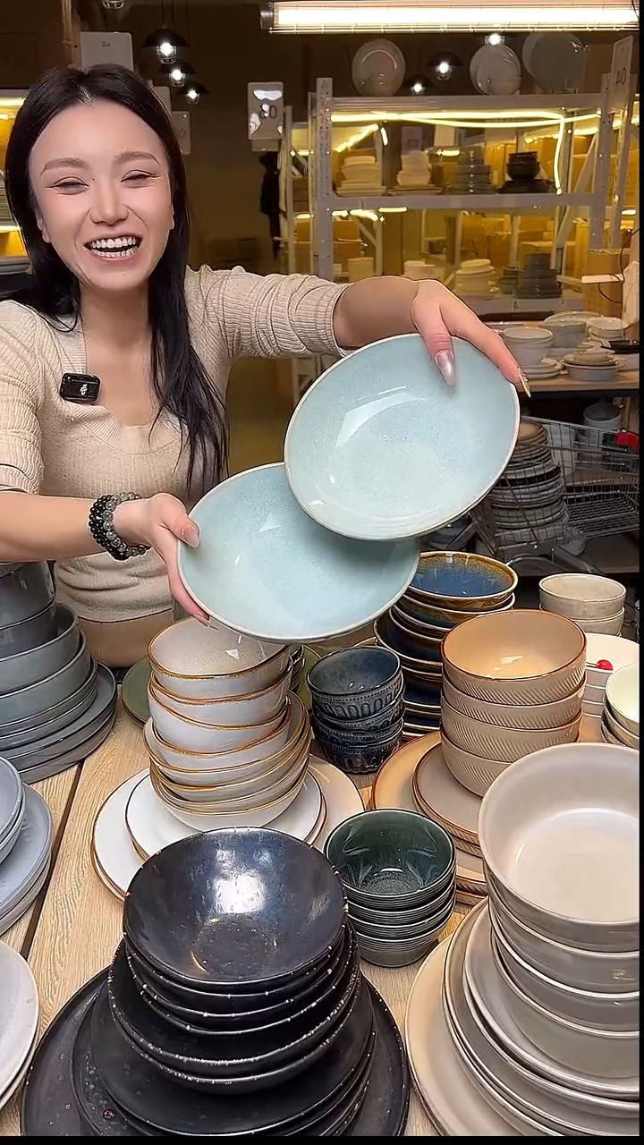 瓷54外贸尾货窑变釉下彩默外微瑕