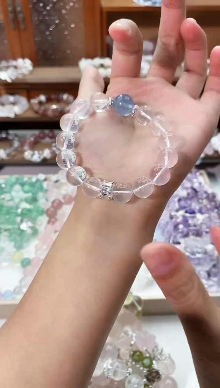 【闪购商品】水晶项链未镶嵌奶白晶搭海蓝宝