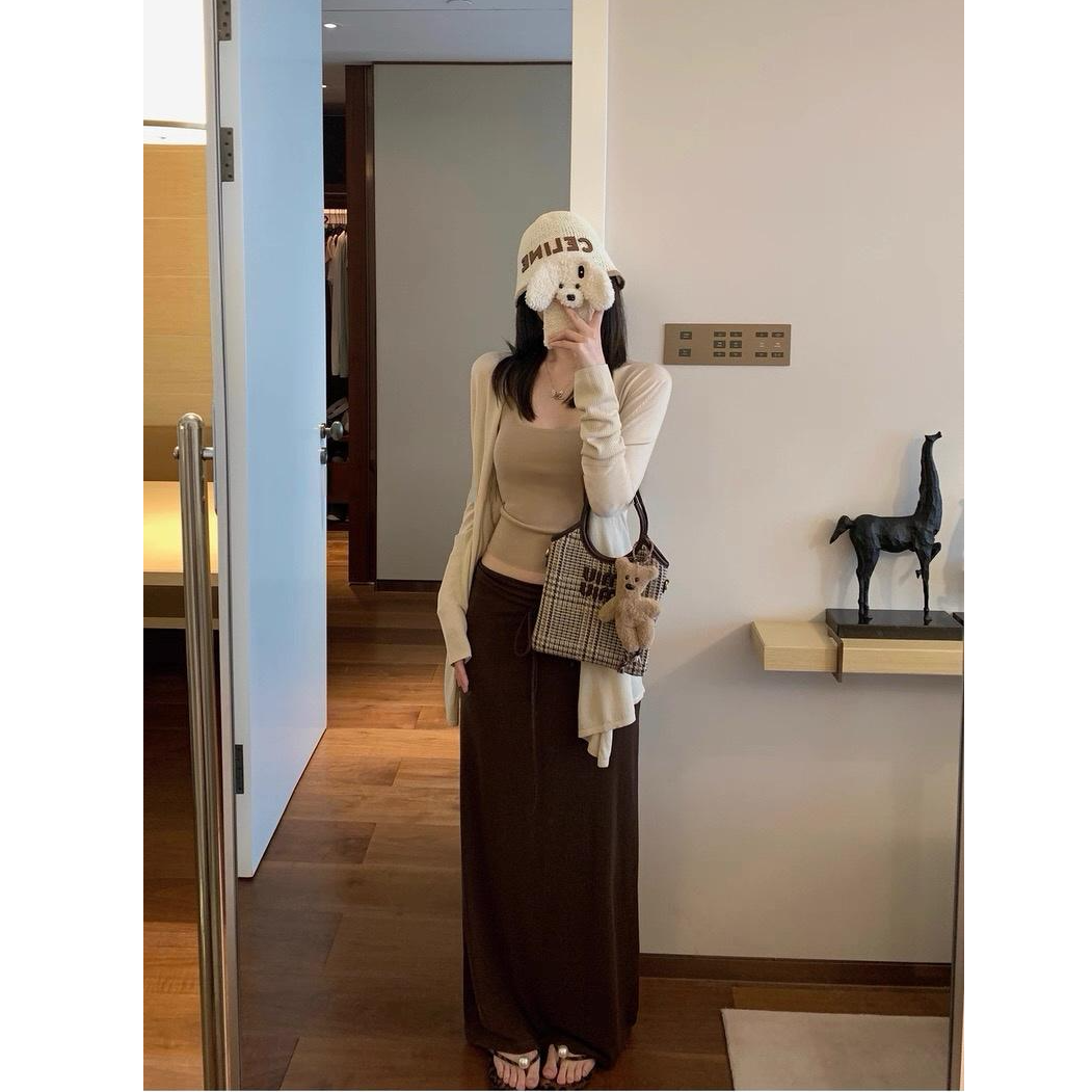 冰感丝滑防晒松弛开衫内搭背心慵懒休闲套装
