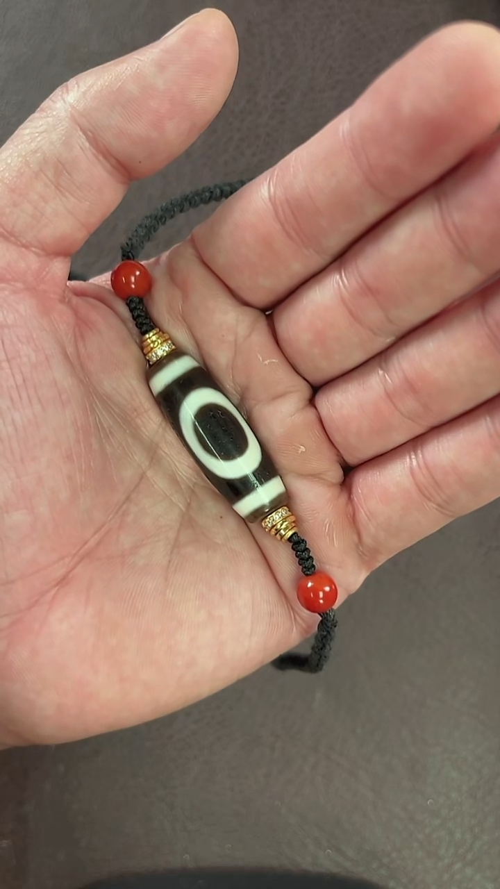 银S925镀金镶嵌项链玛瑙/玉髓ཨ****G一眼天地玛瑙珠珠