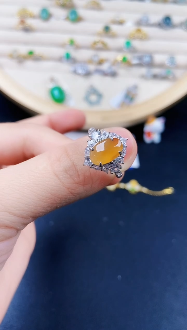 【闪购商品】翡翠银S925镶嵌戒指646464