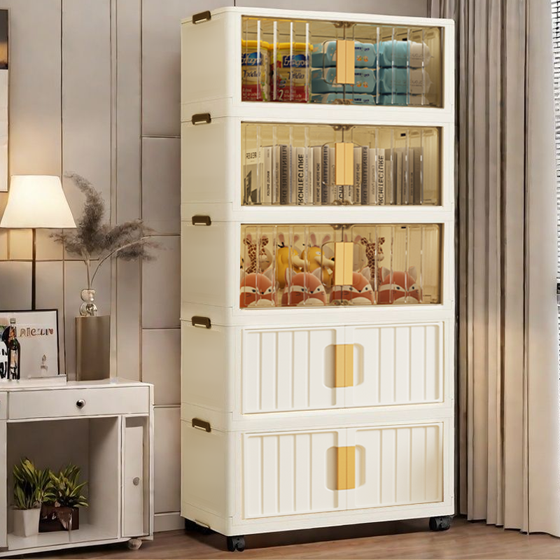 （拍四发五）65cm正宽BX多层免安装零食柜家用储物柜卧室衣服收纳柜