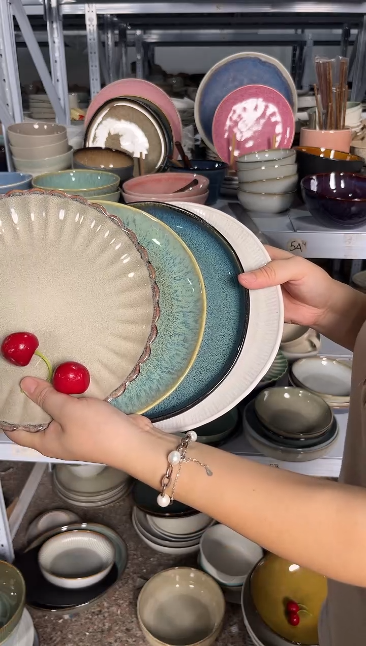 陶瓷外贸尾货瑕疵满20包邮X4 小盘组合