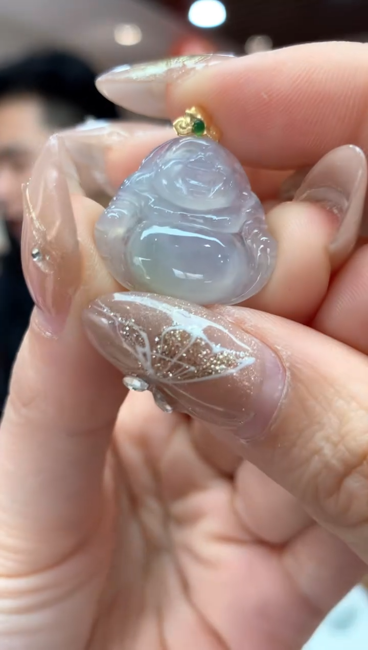 【闪购商品】翡翠吊坠(不含链)18K金镶嵌佛公