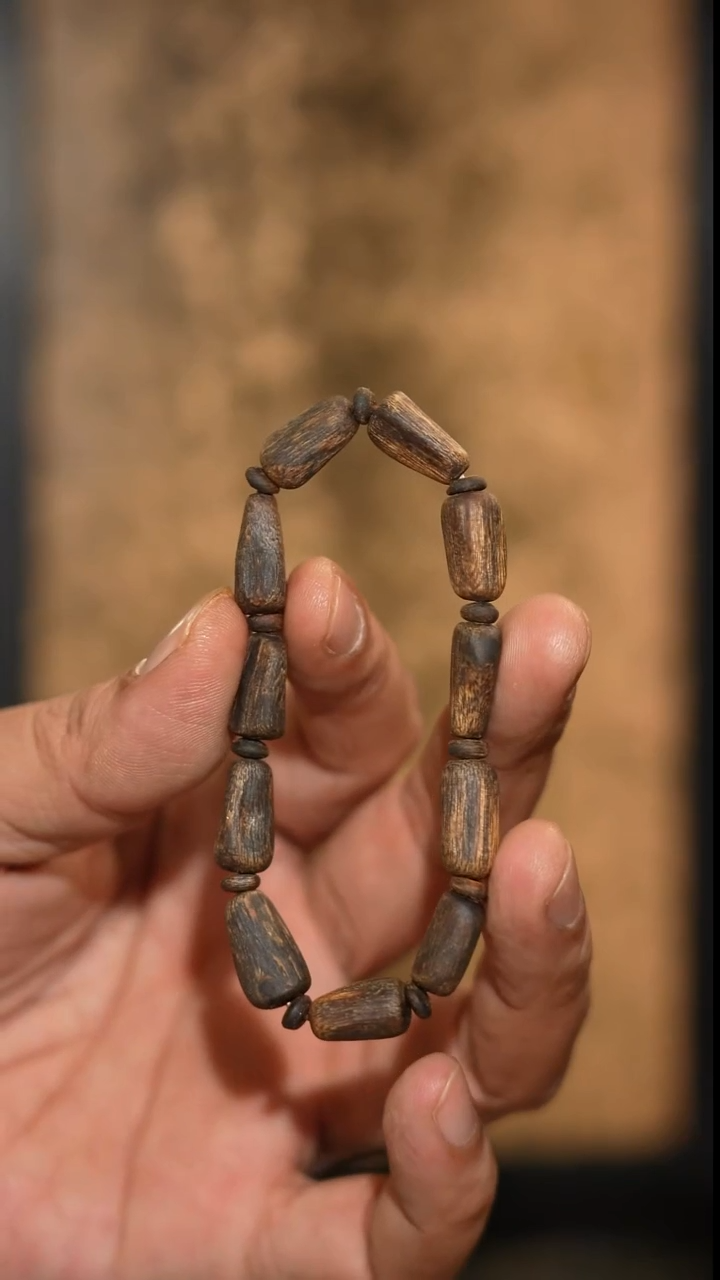 沉香手串海南绿奇楠沉水树心油随型单圈7克+ 多样性发一