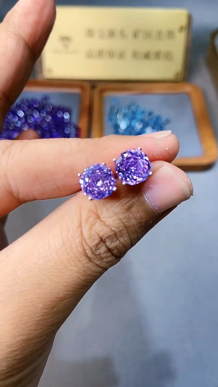 【闪购商品】紫晶耳饰银S925镶嵌3545