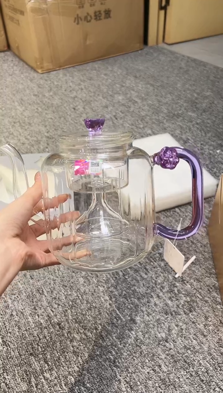 自**乐禾器莲君壶浅紫色双内胆