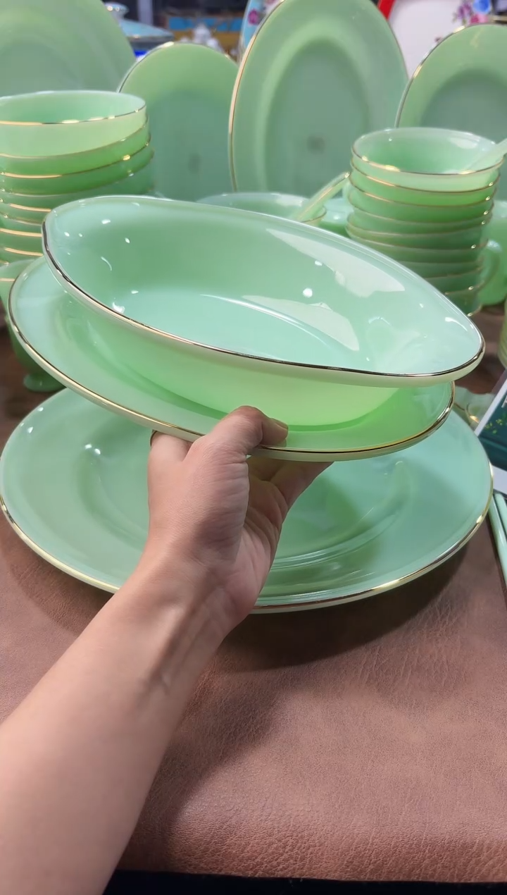 玉瓷鱼盘2个景德镇陶瓷  