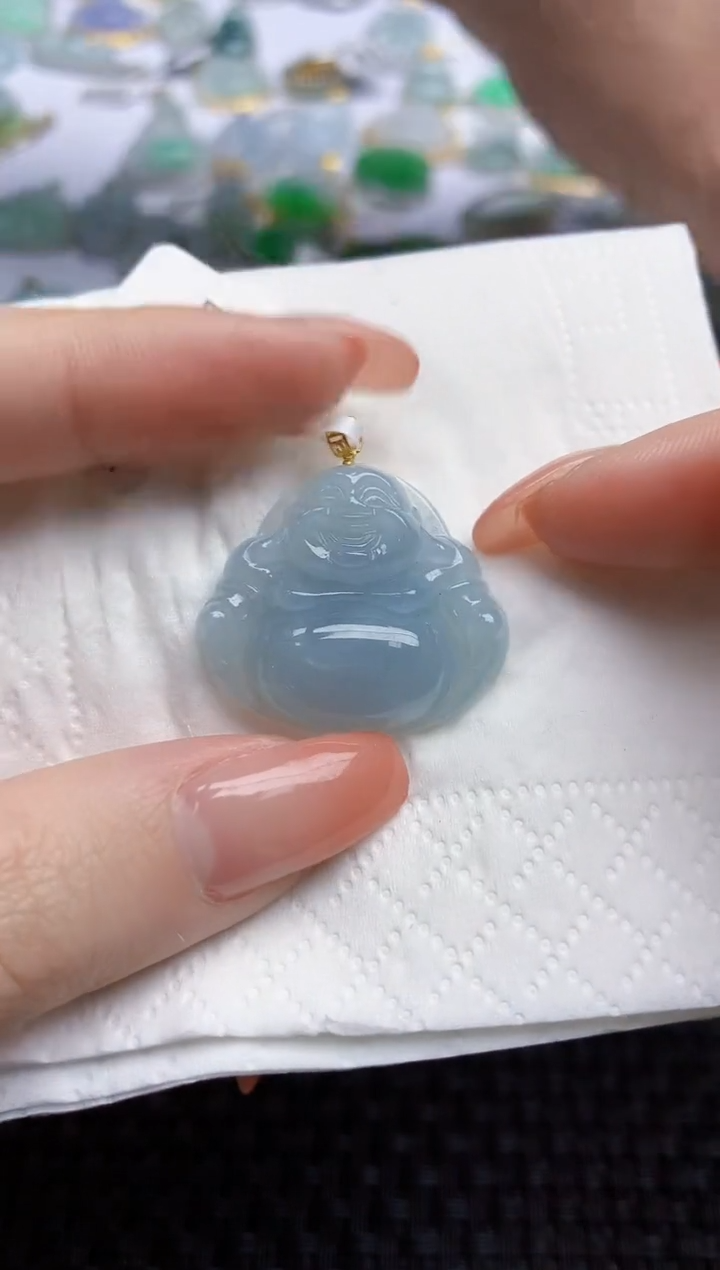 【闪购商品】翡翠颈饰18K金镶嵌天然翡翠A货