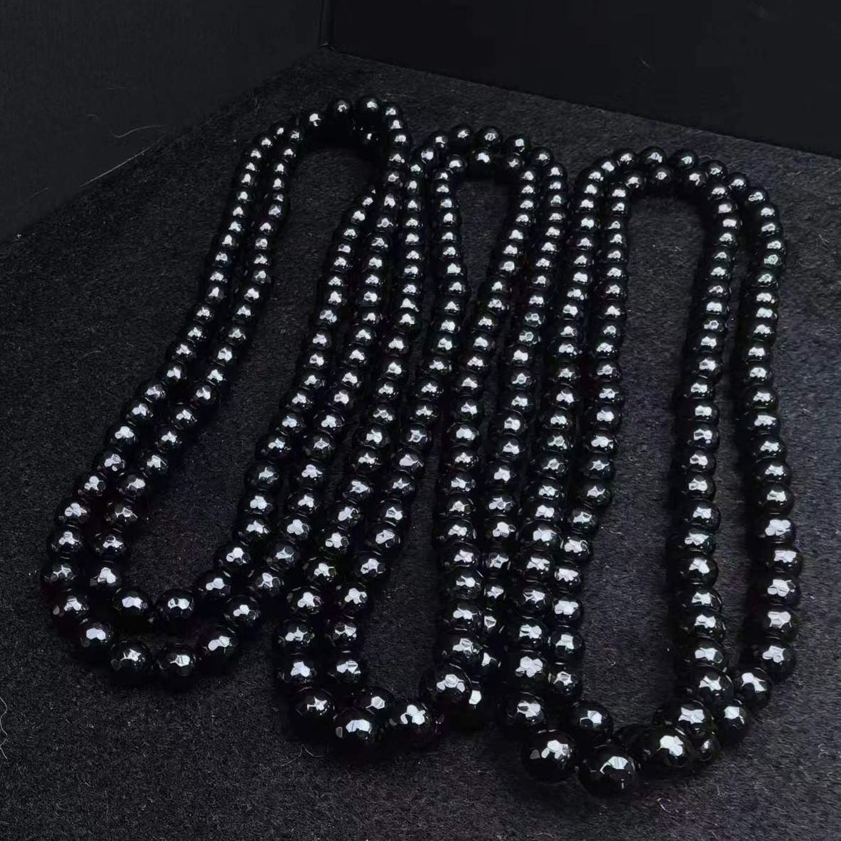 S6055黑金胆大漠肉丛蓉玛瑙黑项链-多样性发货只发一件