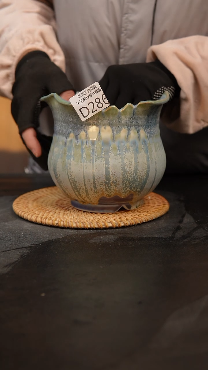 【闪购商品】瓷片景德镇泥泥陶瓷多肉花盆