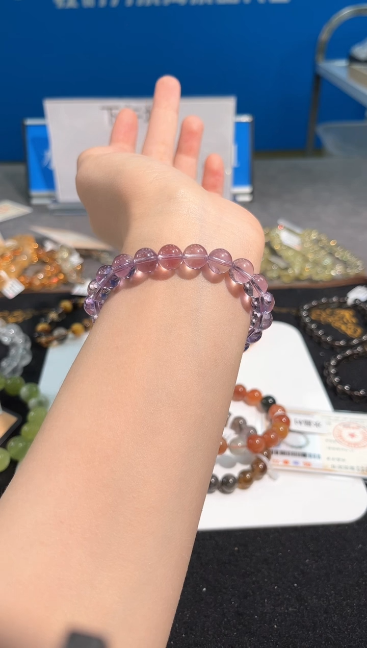 【闪购商品】水晶手链未镶嵌74号巴西紫水晶单圈8.5mm