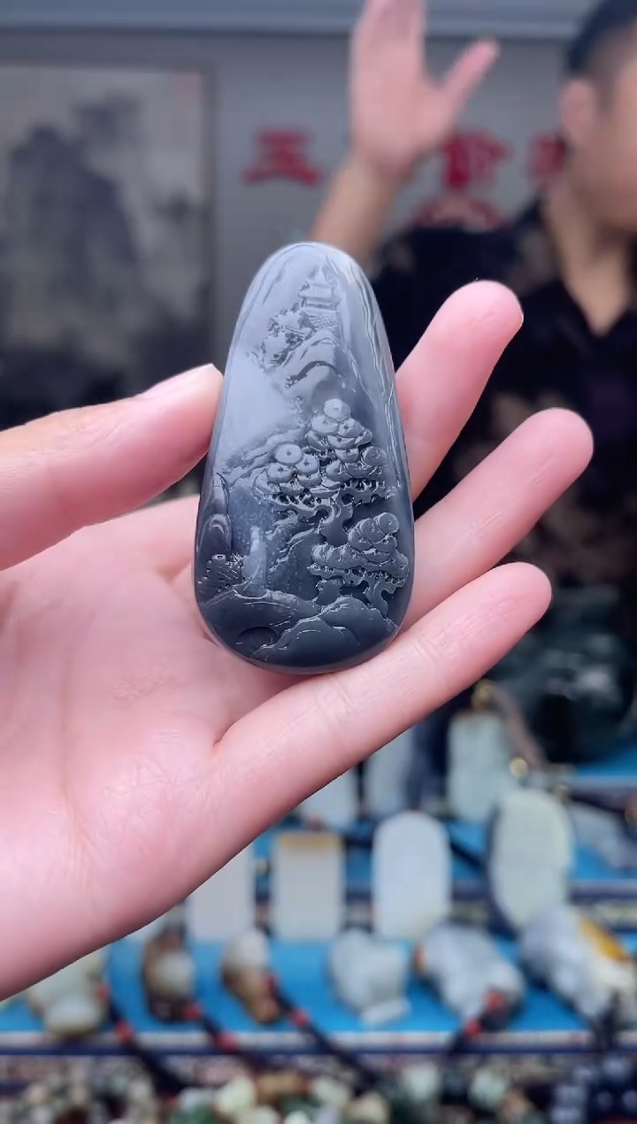 和田玉未镶嵌挂件1