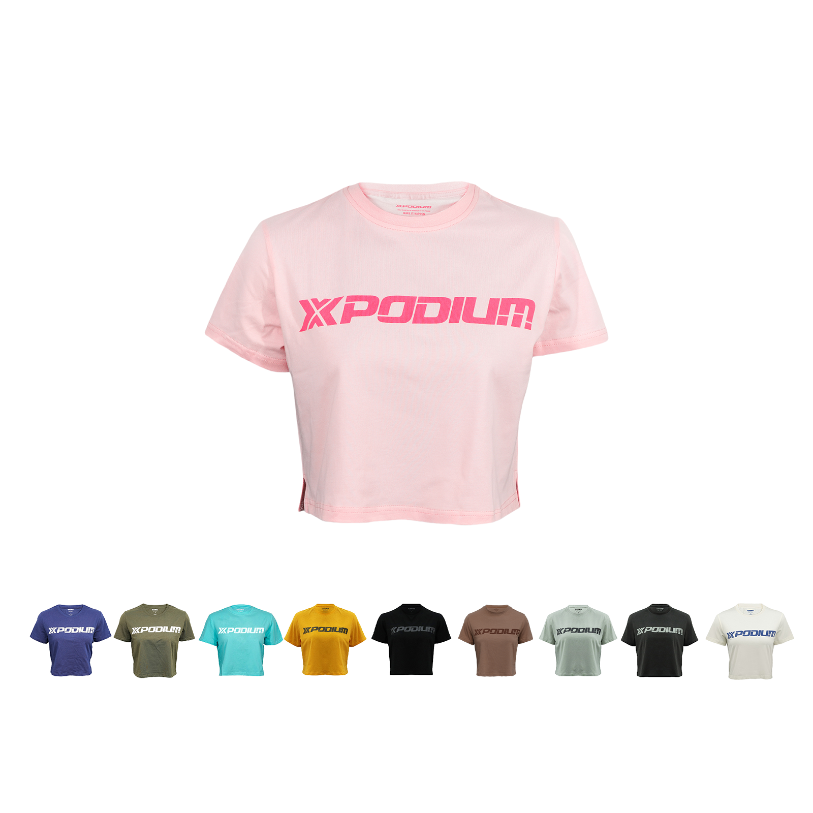 XPODIUM女款运动短袖t恤时尚舒适休闲圆领透气夏季排汗超轻纯棉