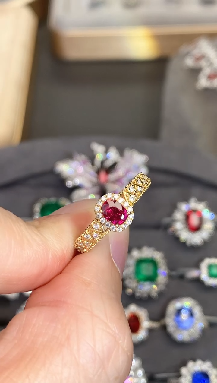 【闪购商品】红宝石戒指18K金镶嵌0.48ct/新年开工价
